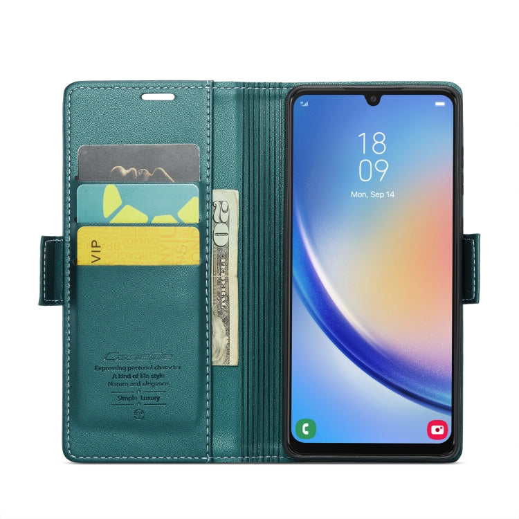 For Samsung Galaxy A34 5G CaseMe 023 Butterfly Buckle Litchi Texture RFID Anti-theft Leather Phone Case(Pearly Blue) - free shipping - PMC TechLife - Order now!