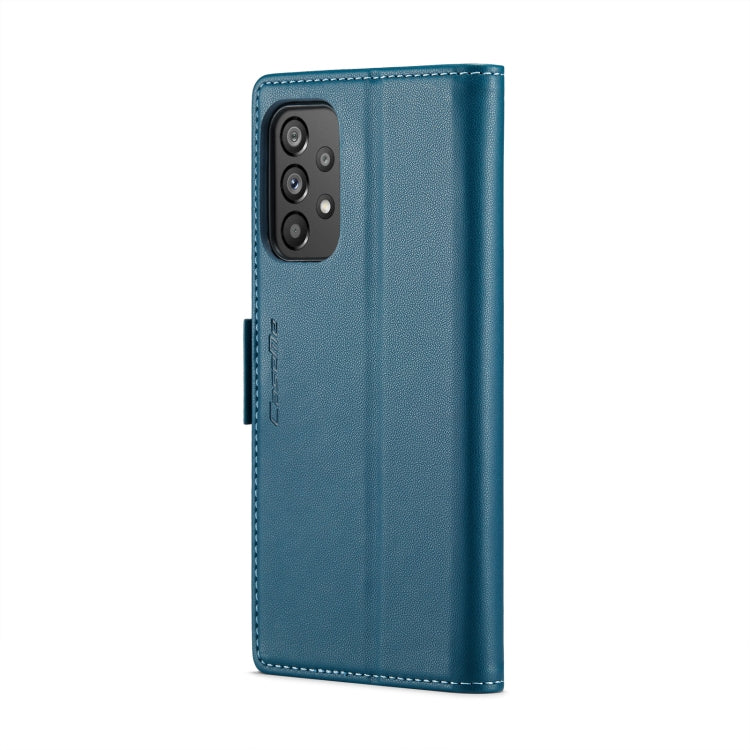 For Samsung Galaxy A73 5G CaseMe 023 Butterfly Buckle Litchi Texture RFID Anti-theft Leather Phone Case(Blue) - free shipping - PMC TechLife - Order now!