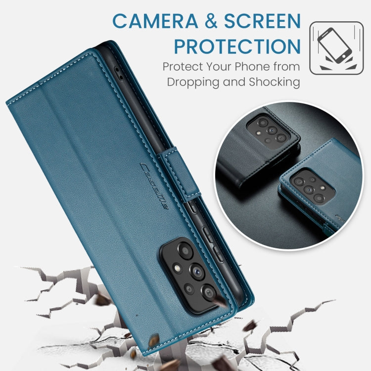 For Samsung Galaxy A73 5G CaseMe 023 Butterfly Buckle Litchi Texture RFID Anti-theft Leather Phone Case(Blue) - free shipping - PMC TechLife - Order now!