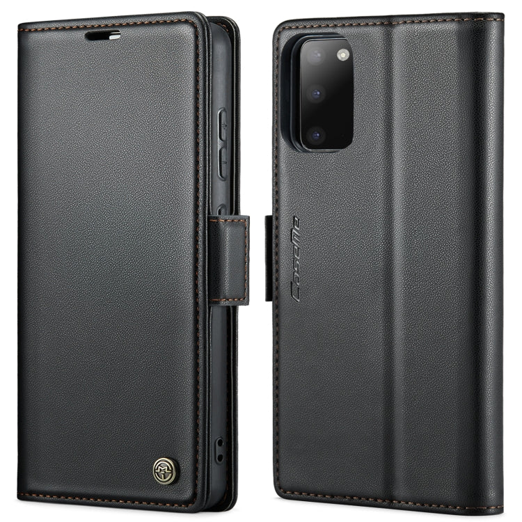 For Samsung Galaxy S20 CaseMe 023 Butterfly Buckle Litchi Texture RFID Anti-theft Leather Phone Case(Black) - free shipping - PMC TechLife - Order now!