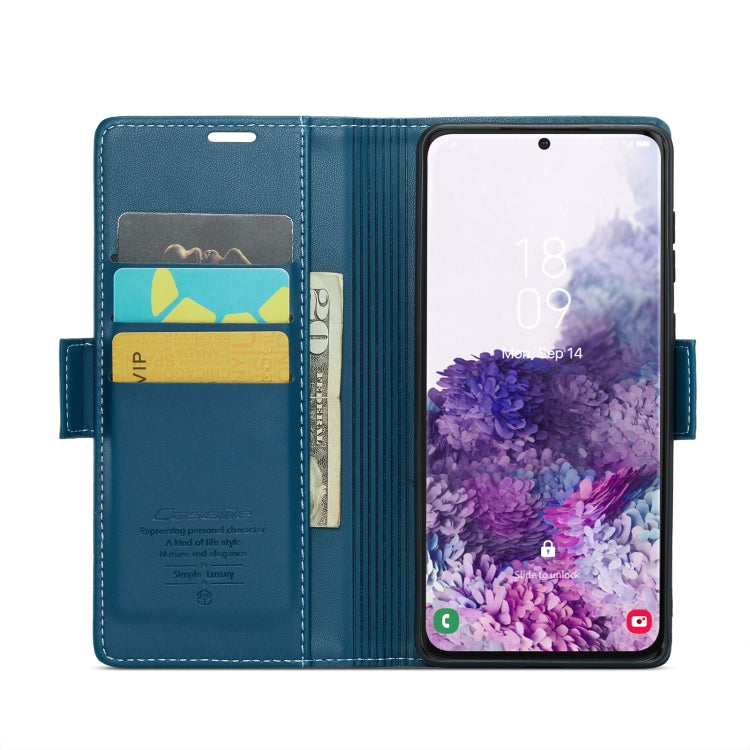 For Samsung Galaxy S20 CaseMe 023 Butterfly Buckle Litchi Texture RFID Anti-theft Leather Phone Case(Blue) - free shipping - PMC TechLife - Order now!