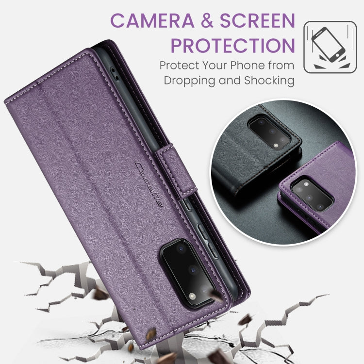 For Samsung Galaxy S20 CaseMe 023 Butterfly Buckle Litchi Texture RFID Anti-theft Leather Phone Case(Pearly Purple) - free shipping - PMC TechLife - Order now!