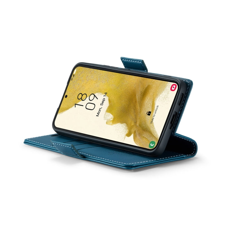 For Samsung Galaxy S22 5G CaseMe 023 Butterfly Buckle Litchi Texture RFID Anti-theft Leather Phone Case(Blue) - free shipping - PMC TechLife - Order now!