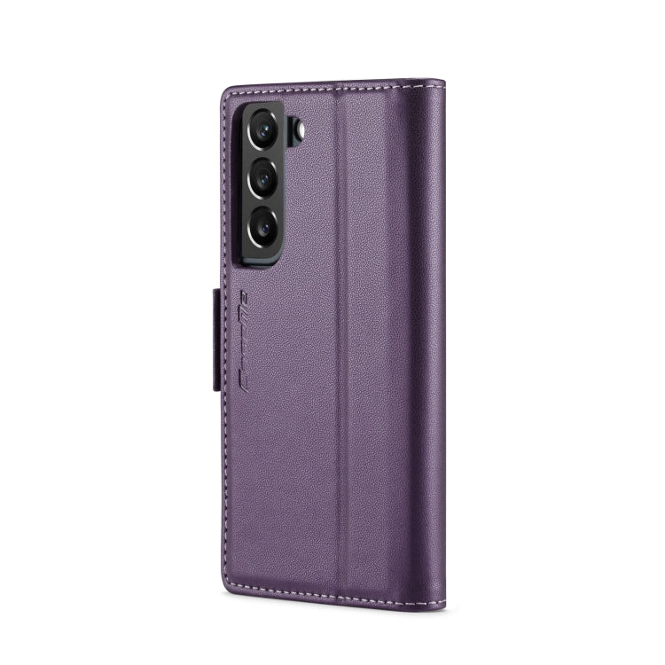 For Samsung Galaxy S22 5G CaseMe 023 Butterfly Buckle Litchi Texture RFID Anti-theft Leather Phone Case(Pearly Purple) - free shipping - PMC TechLife - Order now!