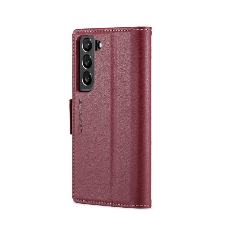 For Samsung Galaxy S22+ 5G CaseMe 023 Butterfly Buckle Litchi Texture RFID Anti-theft Leather Phone Case(Wine Red) - free shipping - PMC TechLife - Order now!