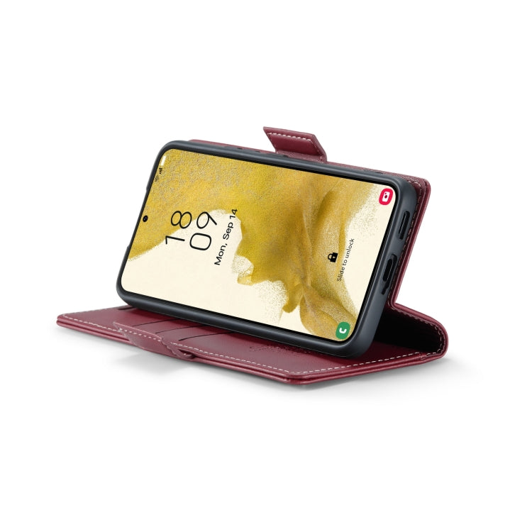 For Samsung Galaxy S22+ 5G CaseMe 023 Butterfly Buckle Litchi Texture RFID Anti-theft Leather Phone Case(Wine Red) - free shipping - PMC TechLife - Order now!