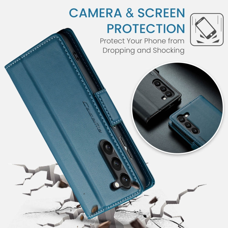 For Samsung Galaxy S23 5G CaseMe 023 Butterfly Buckle Litchi Texture RFID Anti-theft Leather Phone Case(Blue) - free shipping - PMC TechLife - Order now!