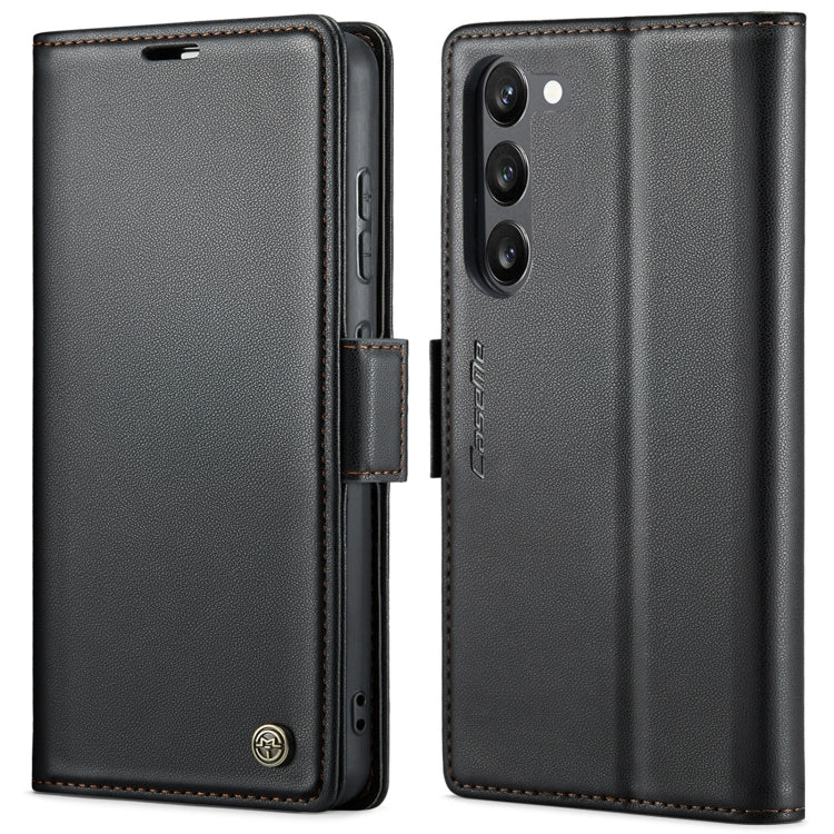 For Samsung Galaxy S23+ 5G CaseMe 023 Butterfly Buckle Litchi Texture RFID Anti-theft Leather Phone Case(Black) - free shipping - PMC TechLife - Order now!