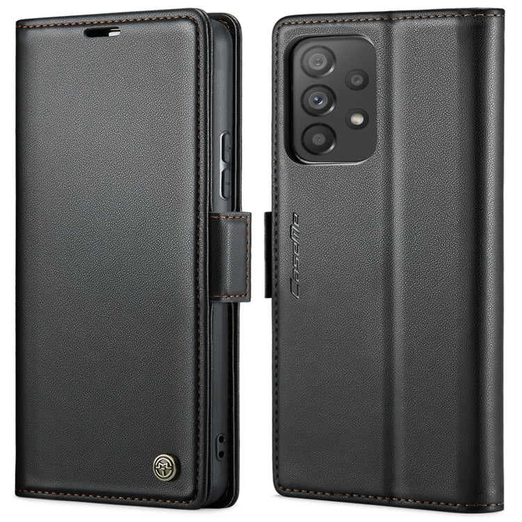 For Samsung Galaxy A53 CaseMe 023 Butterfly Buckle Litchi Texture RFID Anti-theft Leather Phone Case(Black) - free shipping - PMC TechLife - Order now!