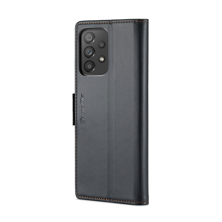 For Samsung Galaxy A53 CaseMe 023 Butterfly Buckle Litchi Texture RFID Anti-theft Leather Phone Case(Black) - free shipping - PMC TechLife - Order now!