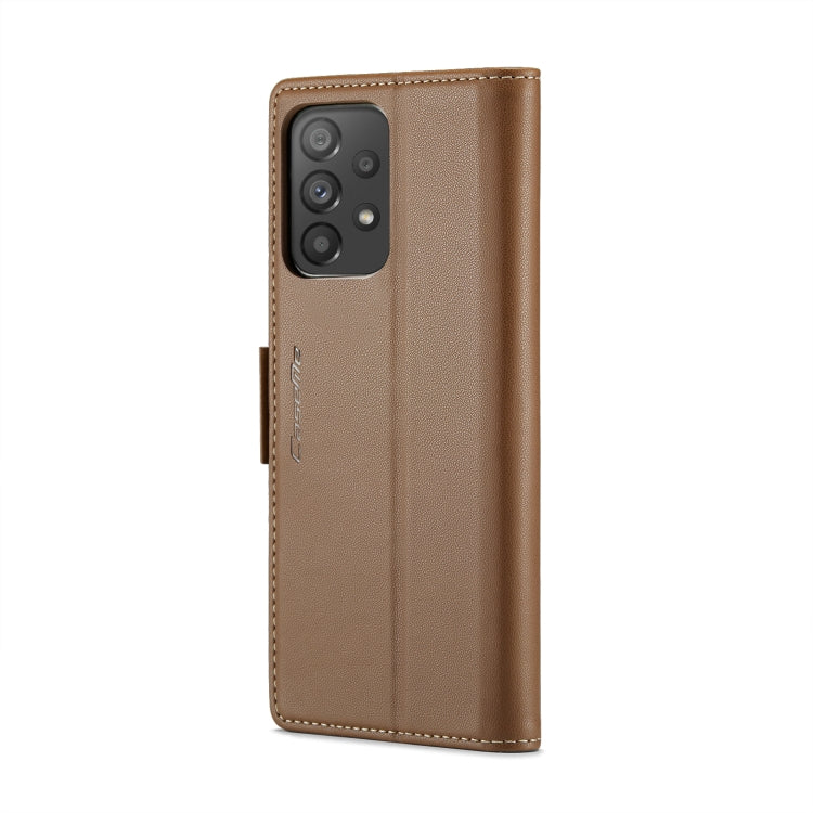 For Samsung Galaxy A53 CaseMe 023 Butterfly Buckle Litchi Texture RFID Anti-theft Leather Phone Case(Brown) - free shipping - PMC TechLife - Order now!