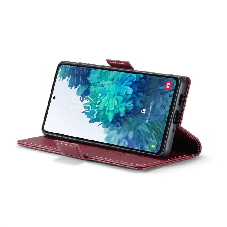 For Samsung Galaxy S20 FE CaseMe 023 Butterfly Buckle Litchi Texture RFID Anti-theft Leather Phone Case(Wine Red) - free shipping - PMC TechLife - Order now!