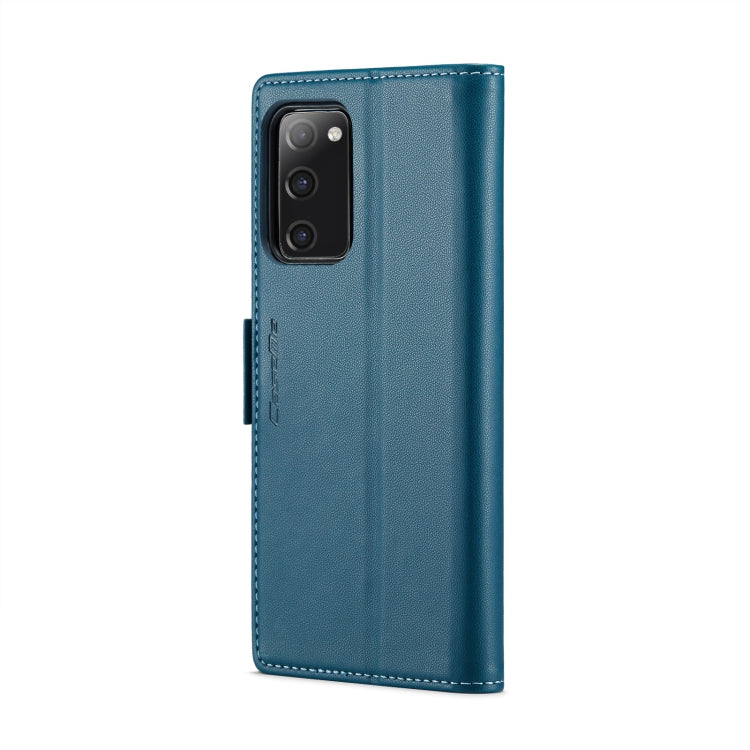 For Samsung Galaxy S20 FE CaseMe 023 Butterfly Buckle Litchi Texture RFID Anti-theft Leather Phone Case(Blue) - free shipping - PMC TechLife - Order now!