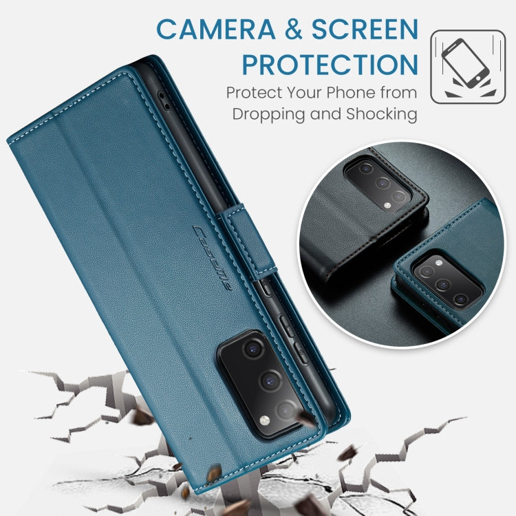 For Samsung Galaxy S20 FE CaseMe 023 Butterfly Buckle Litchi Texture RFID Anti-theft Leather Phone Case(Blue) - free shipping - PMC TechLife - Order now!