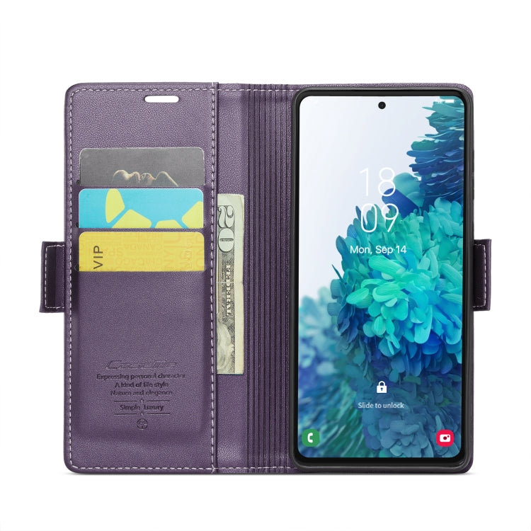 For Samsung Galaxy S20 FE CaseMe 023 Butterfly Buckle Litchi Texture RFID Anti-theft Leather Phone Case(Pearly Purple) - free shipping - PMC TechLife - Order now!