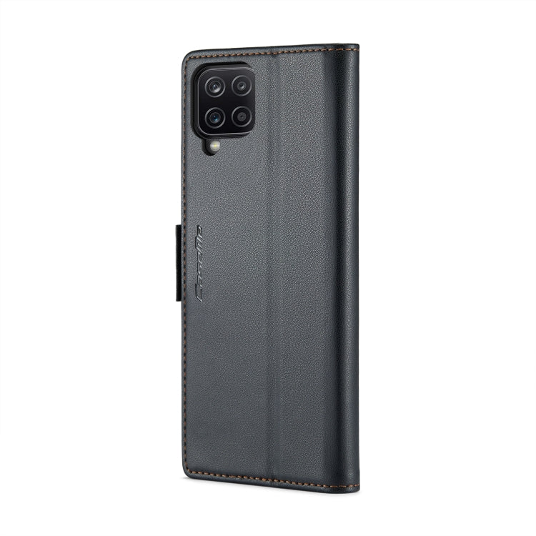 For Samsung Galaxy A12 5G CaseMe 023 Butterfly Buckle Litchi Texture RFID Anti-theft Leather Phone Case(Black) - free shipping - PMC TechLife - Order now!
