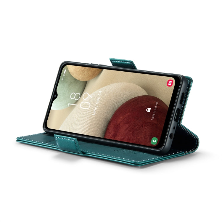 For Samsung Galaxy A12 5G CaseMe 023 Butterfly Buckle Litchi Texture RFID Anti-theft Leather Phone Case(Pearly Blue) - free shipping - PMC TechLife - Order now!