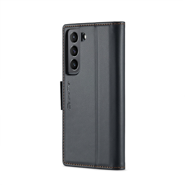 For Samsung Galaxy S21 5G CaseMe 023 Butterfly Buckle Litchi Texture RFID Anti-theft Leather Phone Case(Black) - free shipping - PMC TechLife - Order now!