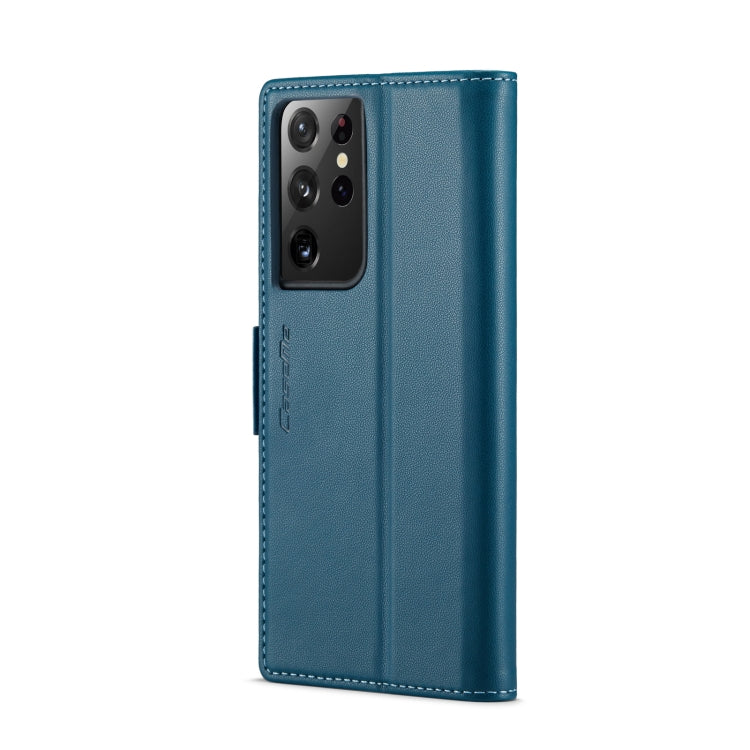 For Samsung Galaxy S21 Ultra 5G CaseMe 023 Butterfly Buckle Litchi Texture RFID Anti-theft Leather Phone Case(Blue) - free shipping - PMC TechLife - Order now!