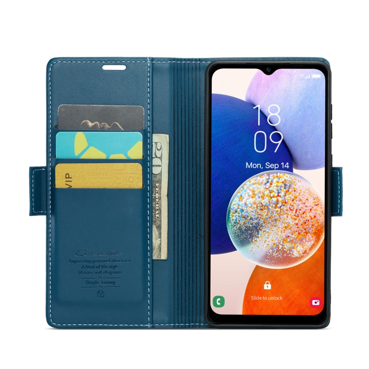For Samsung Galaxy A14 4G/5G CaseMe 023 Butterfly Buckle Litchi Texture RFID Anti-theft Leather Phone Case(Blue) - Galaxy Phone Cases by CaseMe | Online Shopping South Africa | PMC Jewellery | Buy Now Pay Later Mobicred