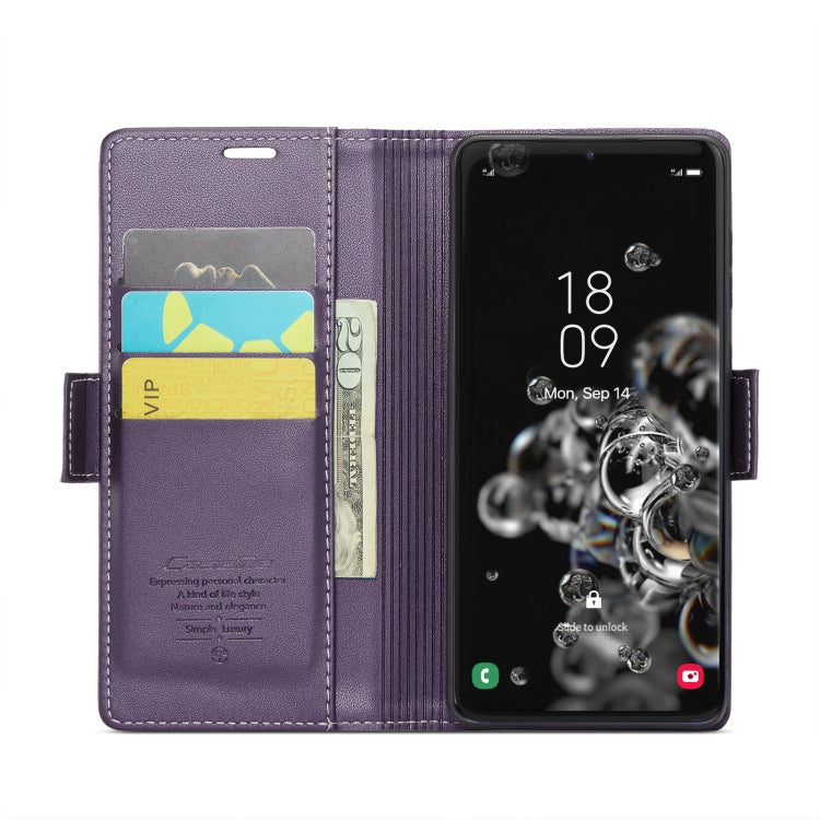 For Samsung Galaxy S20 Ultra CaseMe 023 Butterfly Buckle Litchi Texture RFID Anti-theft Leather Phone Case(Pearly Purple) - Galaxy Phone Cases by CaseMe | Online Shopping South Africa | PMC Jewellery | Buy Now Pay Later Mobicred