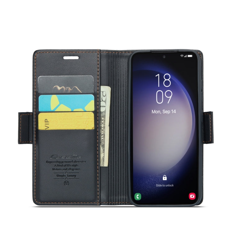 For Samsung Galaxy S24+ CaseMe 023 Butterfly Buckle Litchi Texture RFID Anti-theft Leather Phone Case(Black) - Galaxy S24+ 5G Cases by CaseMe | Online Shopping South Africa | PMC Jewellery | Buy Now Pay Later Mobicred