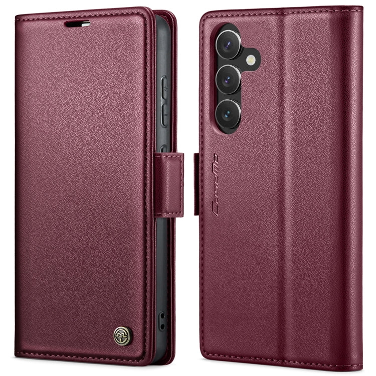 For Samsung Galaxy S24+ CaseMe 023 Butterfly Buckle Litchi Texture RFID Anti-theft Leather Phone Case(Wine Red) - free shipping - PMC Jewellery - Order now!