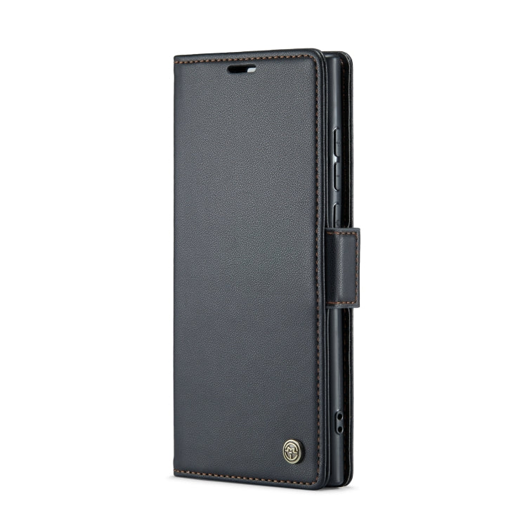 For Samsung Galaxy S24 Ultra CaseMe 023 Butterfly Buckle Litchi Texture RFID Anti-theft Leather Phone Case(Black) - free shipping - PMC TechLife - Order now!