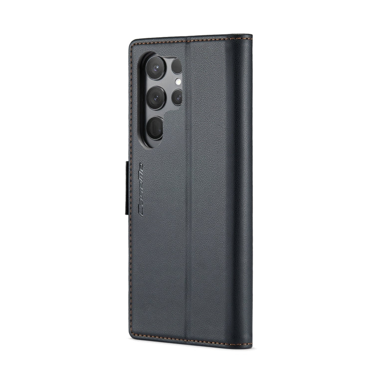 For Samsung Galaxy S24 Ultra CaseMe 023 Butterfly Buckle Litchi Texture RFID Anti-theft Leather Phone Case(Black) - free shipping - PMC TechLife - Order now!