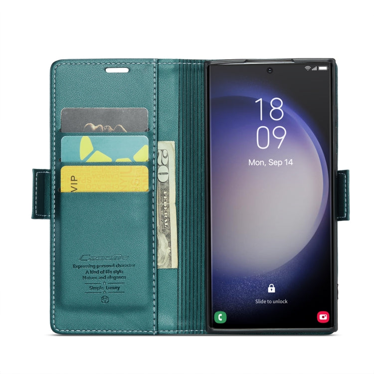 For Samsung Galaxy S24 Ultra CaseMe 023 Butterfly Buckle Litchi Texture RFID Anti-theft Leather Phone Case(Pearly Blue) - free shipping - PMC TechLife - Order now!