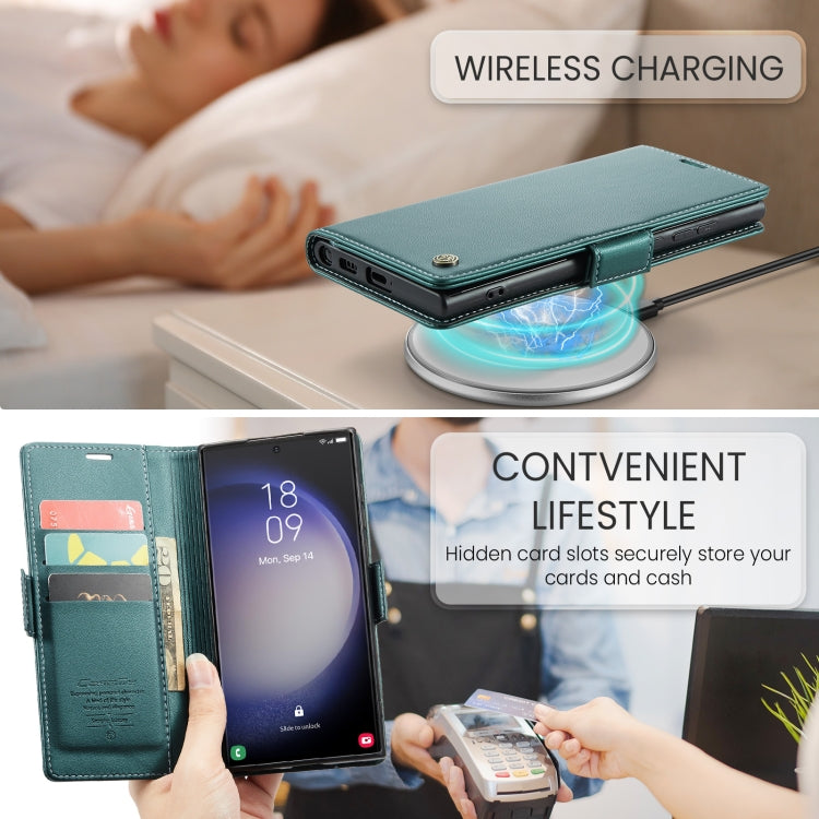 For Samsung Galaxy S24 Ultra CaseMe 023 Butterfly Buckle Litchi Texture RFID Anti-theft Leather Phone Case(Pearly Blue) - free shipping - PMC TechLife - Order now!