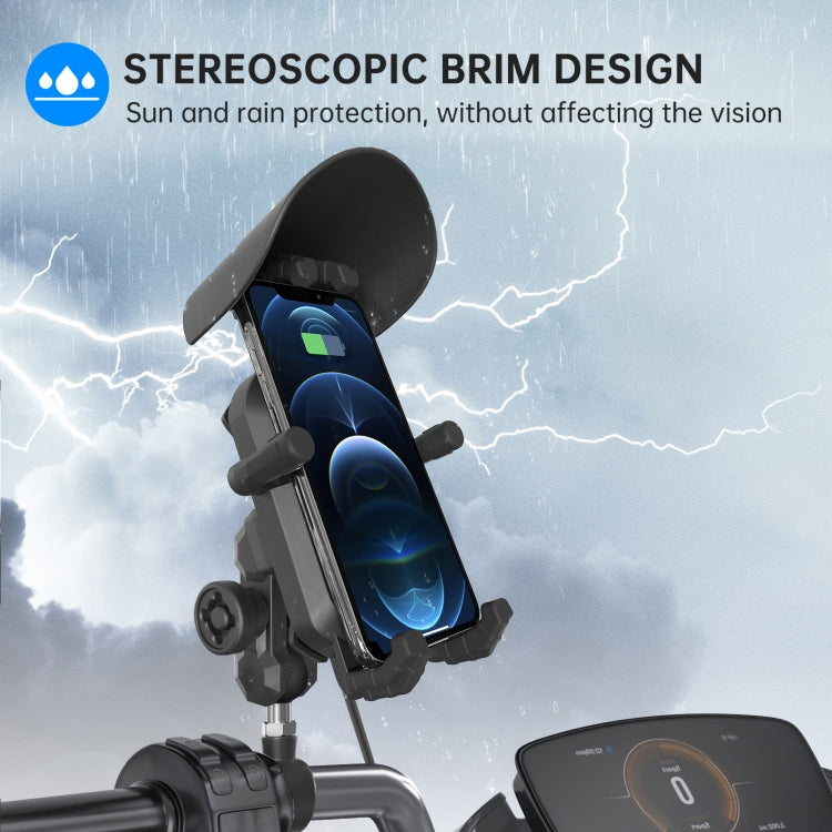 WUPP ZH-1848B1 15W Motorcycle Wireless Fast Charging Phone Navigation Holder, Style:M8 Ball Joint - free shipping - PMC TechLife - Order now!