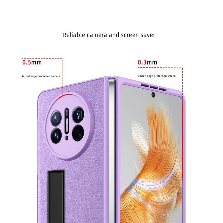 For Huawei Mate X3 Litchi Texture Integrated Shockproof Phone Case with Holder(Green) - Huawei Cases by PMC TechLife | Online Shopping South Africa | PMC TechLife | Buy Now Pay Later Mobicred