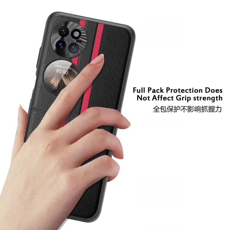 For Huawei P50 Pocket  Litchi Texture PU Shockproof Phone Case(Red) - Huawei Cases by PMC TechLife | Online Shopping South Africa | PMC TechLife | Buy Now Pay Later Mobicred
