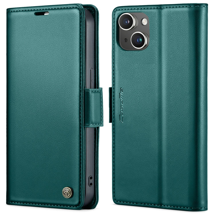For iPhone 14 CaseMe 023 Butterfly Buckle Litchi Texture RFID Anti-theft Leather Phone Case(Pearly Blue) - iPhone 14 Cases by CaseMe | Online Shopping South Africa | PMC TechLife | Buy Now Pay Later Mobicred