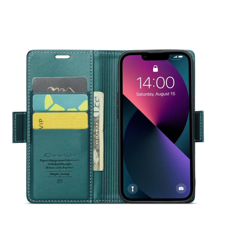 For iPhone 14 CaseMe 023 Butterfly Buckle Litchi Texture RFID Anti-theft Leather Phone Case(Pearly Blue) - iPhone 14 Cases by CaseMe | Online Shopping South Africa | PMC TechLife | Buy Now Pay Later Mobicred