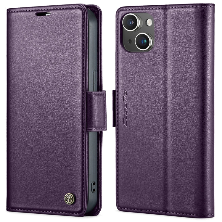 For iPhone 13 CaseMe 023 Butterfly Buckle Litchi Texture RFID Anti-theft Leather Phone Case(Pearly Purple) - iPhone 13 Cases by CaseMe | Online Shopping South Africa | PMC TechLife | Buy Now Pay Later Mobicred