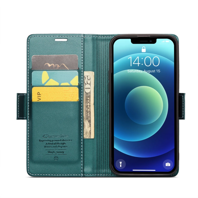 For iPhone 12 / 12 Pro CaseMe 023 Butterfly Buckle Litchi Texture RFID Anti-theft Leather Phone Case(Pearly Blue) - iPhone 12 / 12 Pro Cases by CaseMe | Online Shopping South Africa | PMC TechLife | Buy Now Pay Later Mobicred