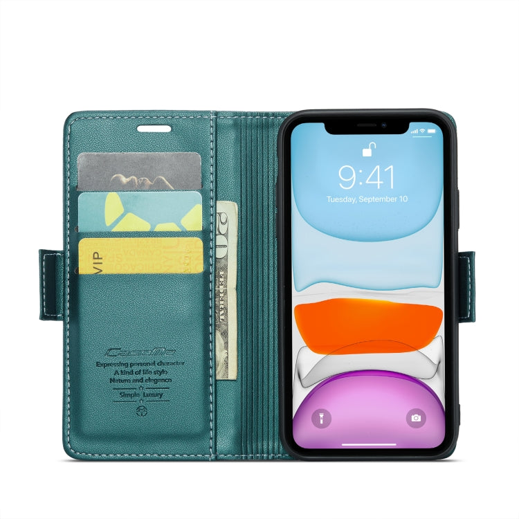 For iPhone 11 CaseMe 023 Butterfly Buckle Litchi Texture RFID Anti-theft Leather Phone Case(Pearly Blue) - iPhone 11 Cases by CaseMe | Online Shopping South Africa | PMC TechLife | Buy Now Pay Later Mobicred