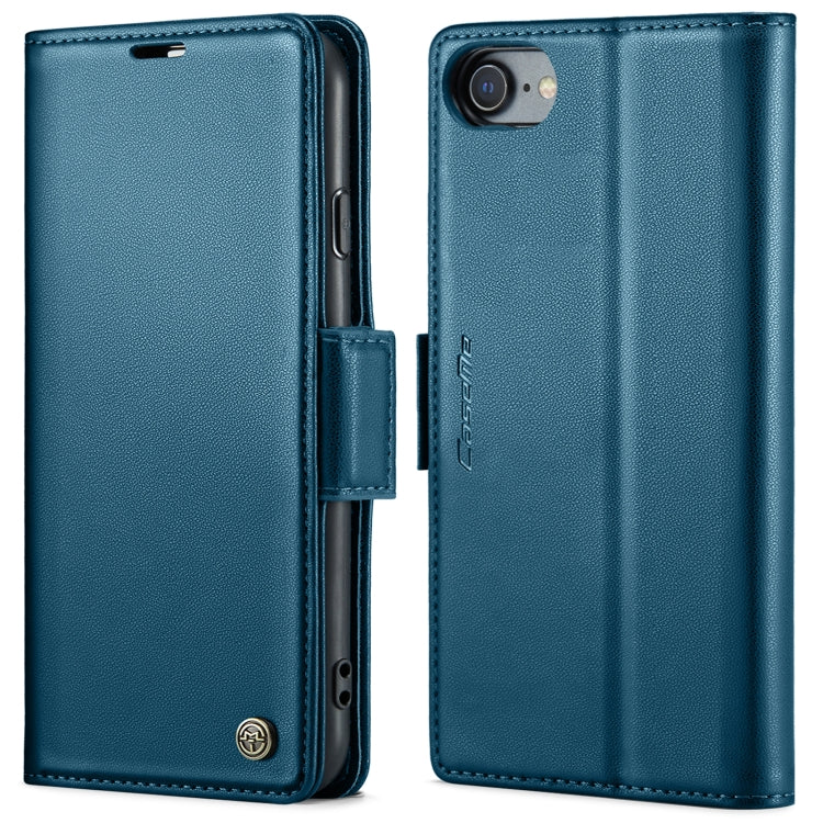 For iPhone SE 2022/SE 2020/6/7/8 CaseMe 023 Butterfly Buckle Litchi Texture RFID Anti-theft Leather Phone Case(Blue) - More iPhone Cases by CaseMe | Online Shopping South Africa | PMC TechLife | Buy Now Pay Later Mobicred