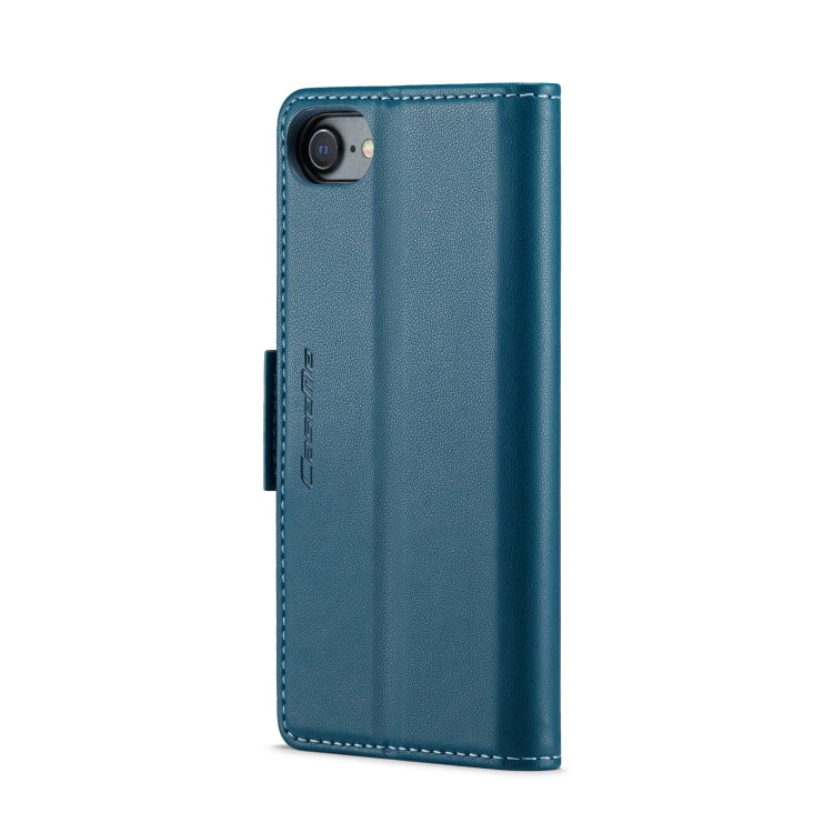 For iPhone SE 2022/SE 2020/6/7/8 CaseMe 023 Butterfly Buckle Litchi Texture RFID Anti-theft Leather Phone Case(Blue) - More iPhone Cases by CaseMe | Online Shopping South Africa | PMC TechLife | Buy Now Pay Later Mobicred