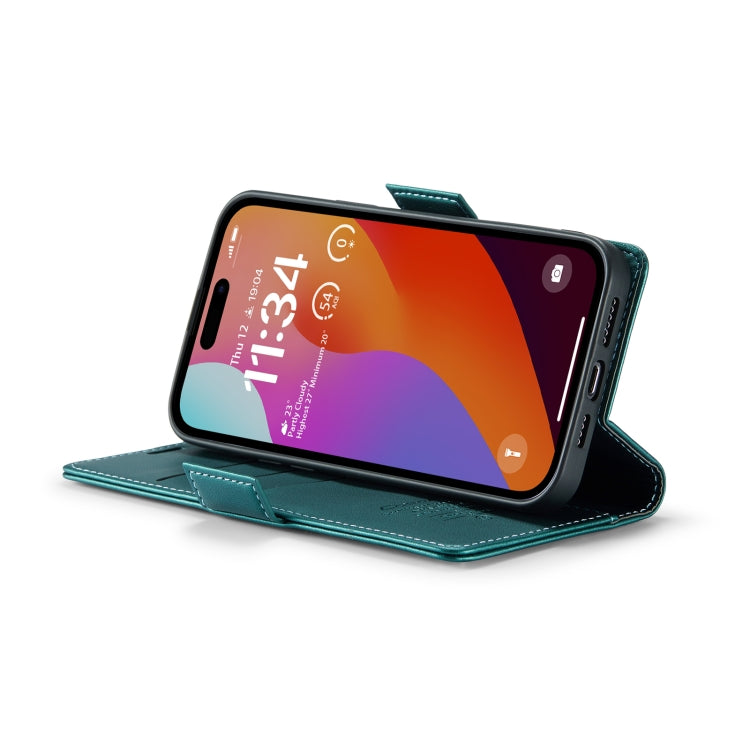 For iPhone 15 Pro CaseMe 023 Butterfly Buckle Litchi Texture RFID Anti-theft Leather Phone Case(Pearly Blue) - iPhone 15 Pro Cases by CaseMe | Online Shopping South Africa | PMC Jewellery | Buy Now Pay Later Mobicred