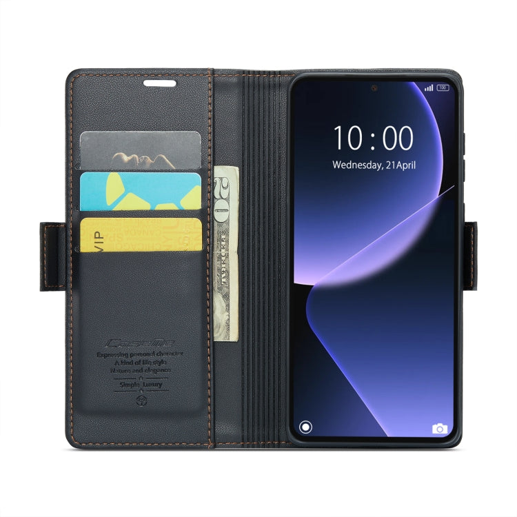 For Xiaomi 13T/13T Pro CaseMe 023 Butterfly Buckle Litchi Texture RFID Anti-theft Leather Phone Case(Black) - Xiaomi Cases by CaseMe | Online Shopping South Africa | PMC Jewellery | Buy Now Pay Later Mobicred