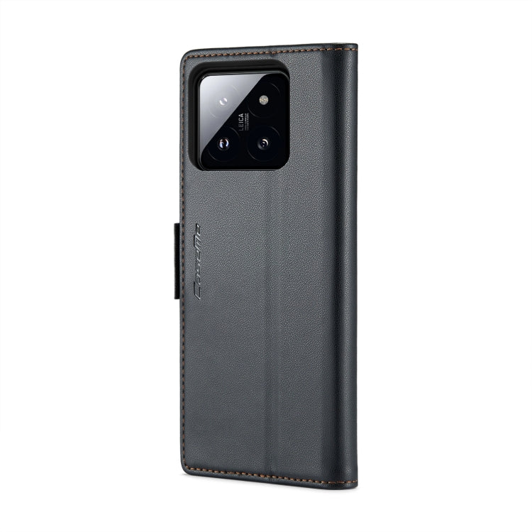 For Xiaomi 14 CaseMe 023 Butterfly Buckle Litchi Texture RFID Anti-theft Leather Phone Case(Black) - free shipping - PMC Jewellery - Order now!
