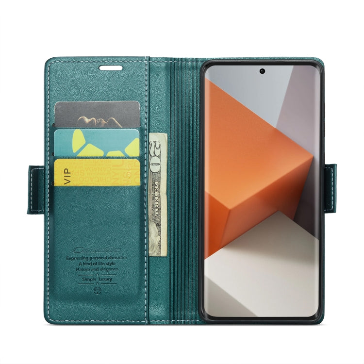 For Xiaomi Redmi Note 13 Pro+ 5G CaseMe 023 Butterfly Buckle Litchi Texture RFID Anti-theft Leather Phone Case(Pearly Blue) - free shipping - PMC Jewellery - Order now!