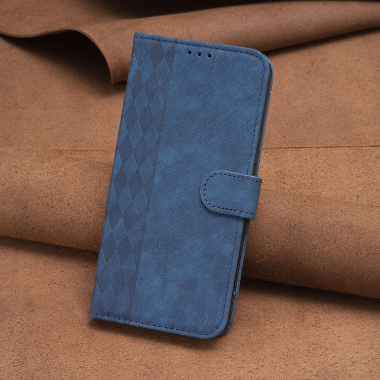 For Samsung Galaxy S24+ 5G Plaid Embossed Leather Phone Case(Blue) - Galaxy S24+ 5G Cases by PMC TechLife | Online Shopping South Africa | PMC TechLife | Buy Now Pay Later Mobicred