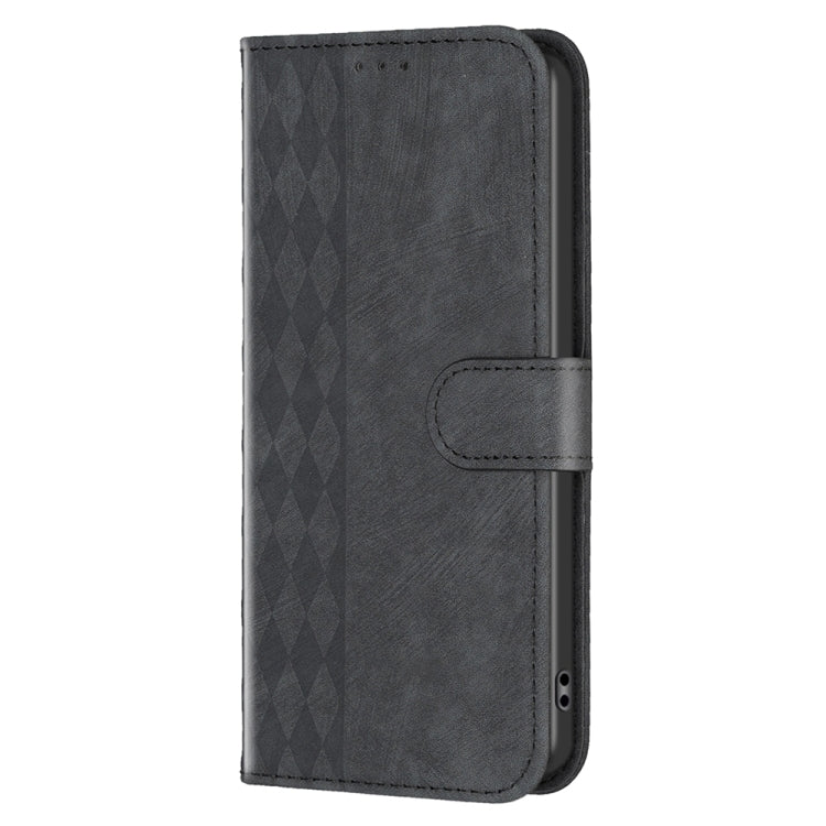 For Xiaomi Redmi Note 9 Plaid Embossed Leather Phone Case(Black) - Xiaomi Cases by PMC TechLife | Online Shopping South Africa | PMC TechLife | Buy Now Pay Later Mobicred