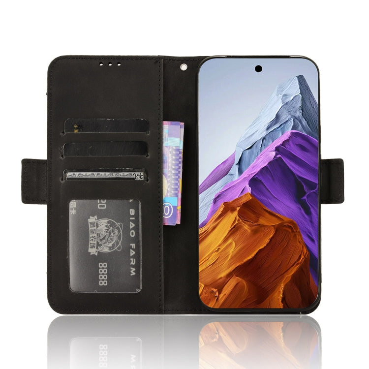 For Google Pixel 9 Pro Skin Feel Calf Texture Card Slots Leather Phone Case(Black) - Google Cases by PMC TechLife | Online Shopping South Africa | PMC TechLife | Buy Now Pay Later Mobicred