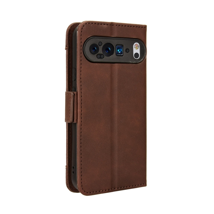 For Google Pixel 9 Pro Skin Feel Calf Texture Card Slots Leather Phone Case(Brown) - free shipping - PMC TechLife - Order now!