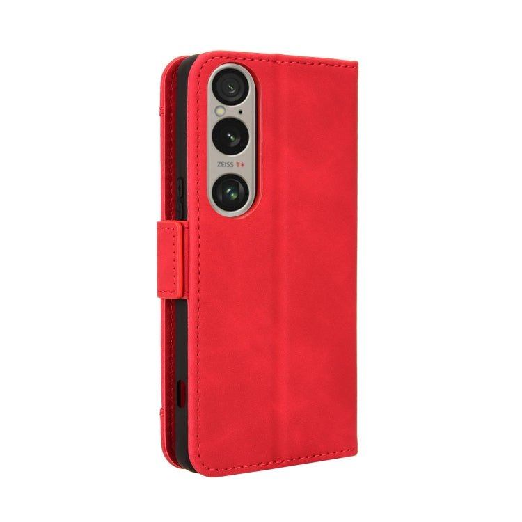 For Sony Xperia 1 VI 2024 Skin Feel Calf Texture Card Slots Leather Phone Case(Red) - Sony Cases by PMC Jewellery | Online Shopping South Africa | PMC Jewellery | Buy Now Pay Later Mobicred